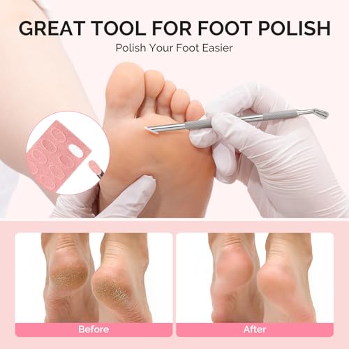 MelodySusie Nail Sandpaper Sheets & Stainless Steel Cuticle Pusher Set