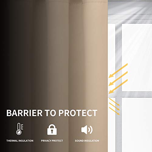 Easy-Going Thermal Blackout Curtains - 2 Panels 52x46 in, Beige