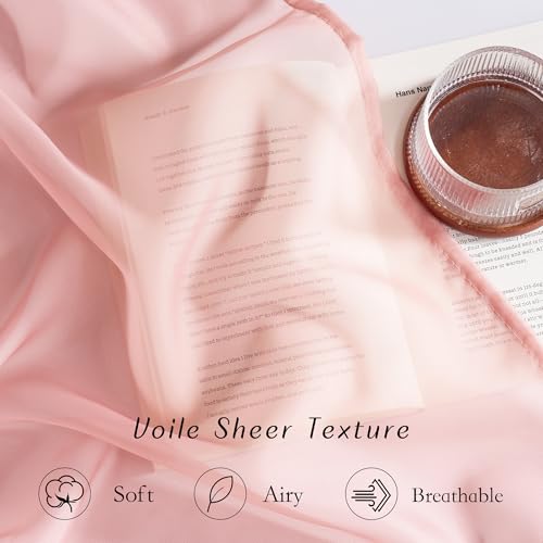 NICETOWN Baby Pink Sheer Curtains, 54x84 Inch Grommet Window Panels (2-Pack)