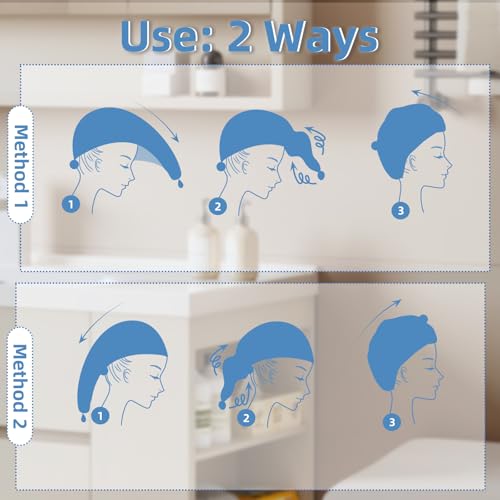 Amrules Hair Towel Wraps - 4 Pack Quick-Dry Turbans for All Hair Types