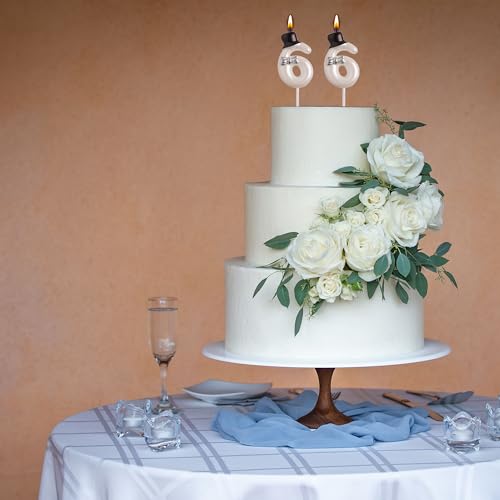 Elegant 66th Birthday Candle Set with Silver Bow & Hat