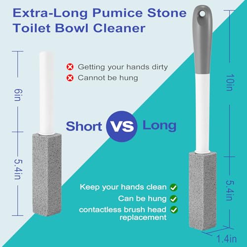 Gnvop Toilet Pumice Stone Cleaner Set with Long Handle - 4 Pack