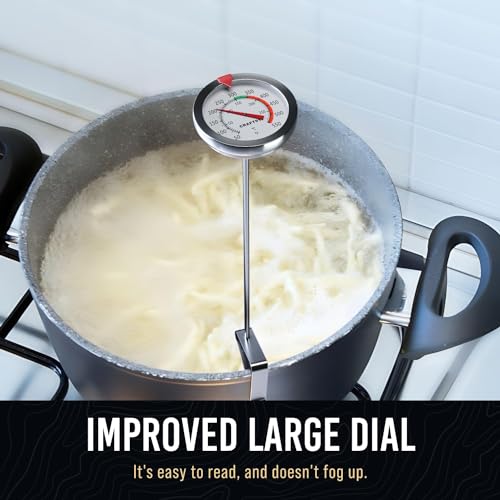 Craft911 Candy Thermometer with Pot Clip - Deep Fry & Candle Making (White) - 1 Pack