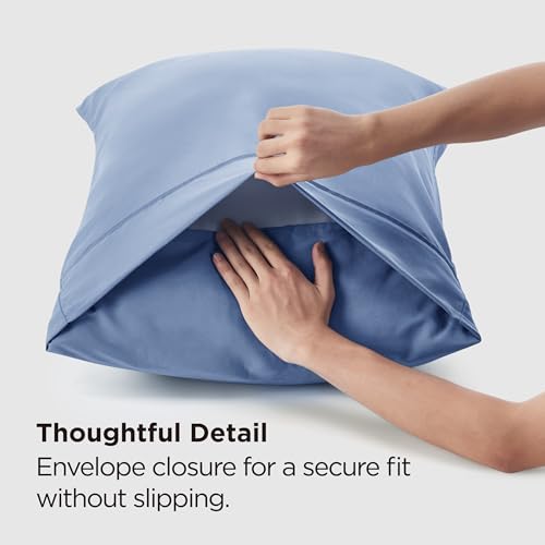 Bedsure King Size Pillowcases - Slate Blue Brushed Microfiber Set of 2