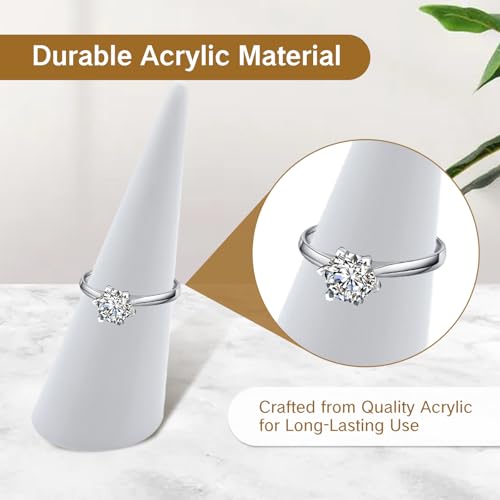 Acrylic Ring Cone Display Holders - Set of 3 in Clear, Black, White
