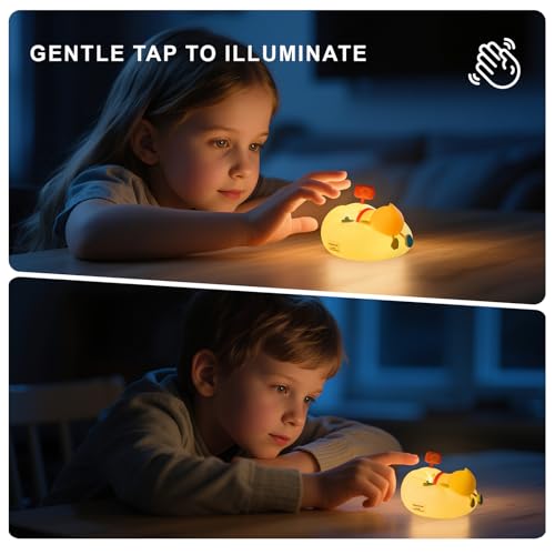 Duck Night Light for Kids, Dimmable Silicone Nursery Lamp