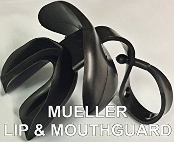 Mueller Shock Shield Lip and Mouthguard with Strap - Black