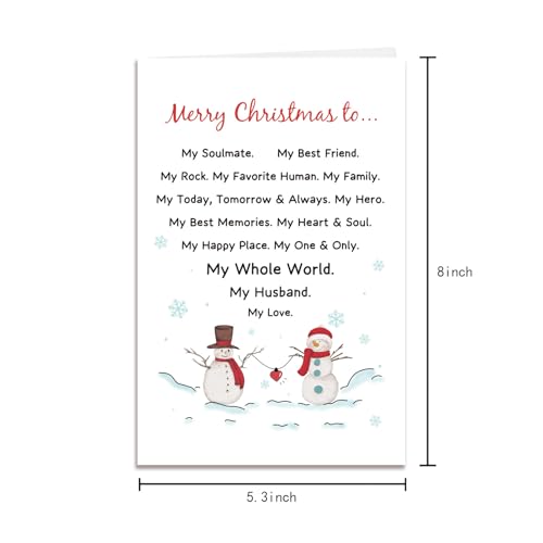 Romantic Christmas Card for Husband | Sweet Xmas Card Gift