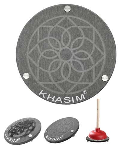 KHASIM Diatomaceous Earth Toilet Plunger Drip Tray - 7-Inch Gray Mat