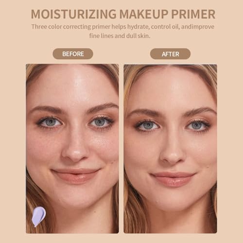 WAJJYM Face Primer Moisturizing Makeup Base with Shea Butter & Hyaluronic Acid Light Purple