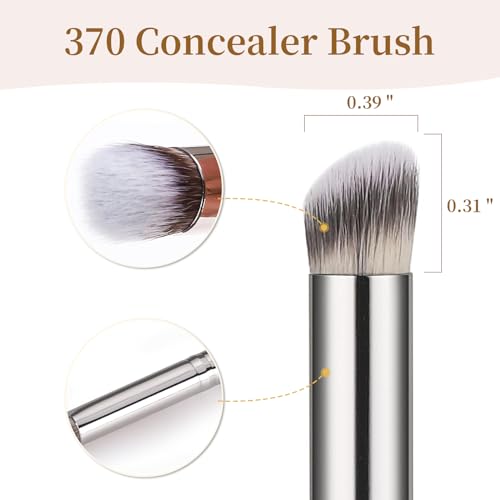 Angled Flat Concealer Brush Set 2Pcs Dense Under Eye Contour Brush