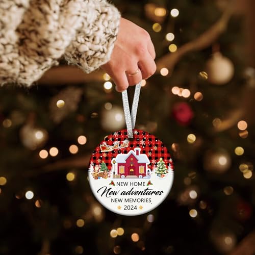 First New Home Christmas Ornament 2024 Double-Sided Ceramic Housewarming Gift