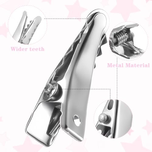 Josojoou 160 Pcs Small Metal Alligator Hair Clips 0.94 Inch Silver Mini Hair Clips for Styling and DIY Crafts