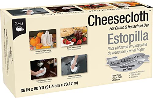 Dritz Food Grade Cheesecloth #10, 100% Cotton, 36-Inch x 80-Yards, White