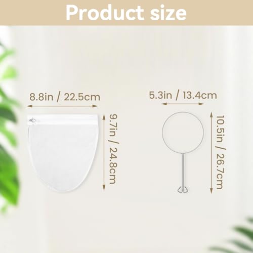 Ultra-Fine Mesh Strainer Bag with Stainless Steel Handle - Reusable