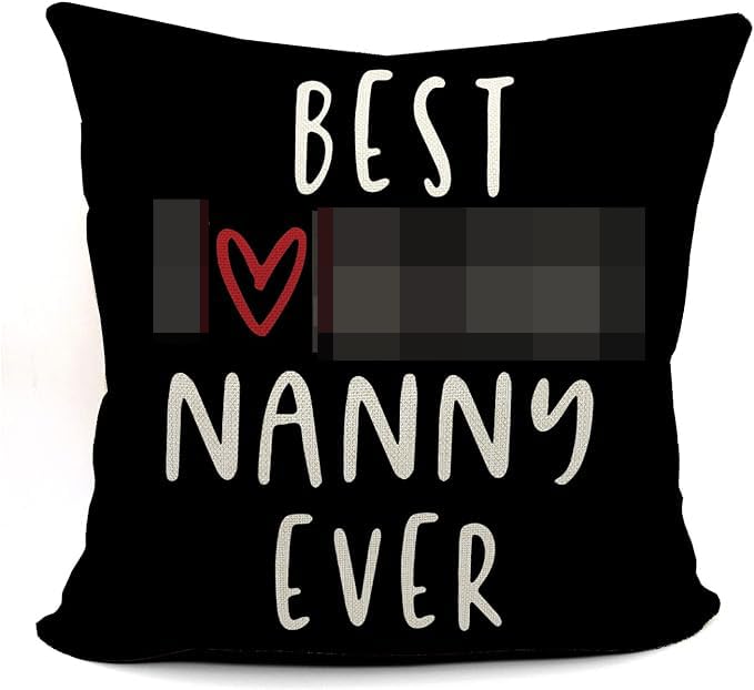 Nanny Gift Throw Pillow Cover 18x18 | Cotton Linen Decor