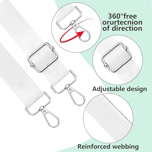 AUGSUN White Adjustable Homecoming Mum Neck Straps - 6 Pack