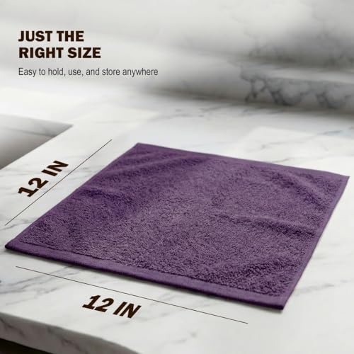 Utopia Towels 24-Pack 100% Cotton Washcloths - 12x12 Inch, Plum