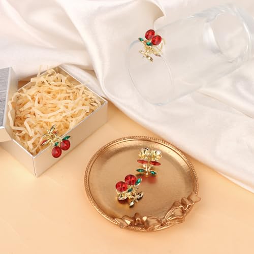 GAFATORY 6-Pack Mini Cherry Hair Claw Clips Non-Slip Rhinestone Hair Accessories