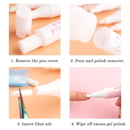 ZLmoue Nail Polish Corrector Pen with 3 Replaceable Tips for Manicure Cleanup