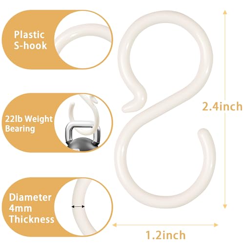 20 Durable Plastic S-Hooks for Easy Hanging - Versatile Storage Solution