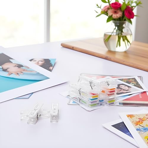 20pcs Mini Clear Plastic Clothes Pegs - 2.5cm Photo Clips