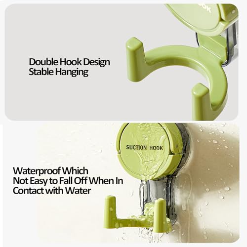 Eternelovery 3PCS Suction Cup Hooks for Bathroom & Kitchen - Heavy Duty Reusable Adhesive Shower Towel Hooks