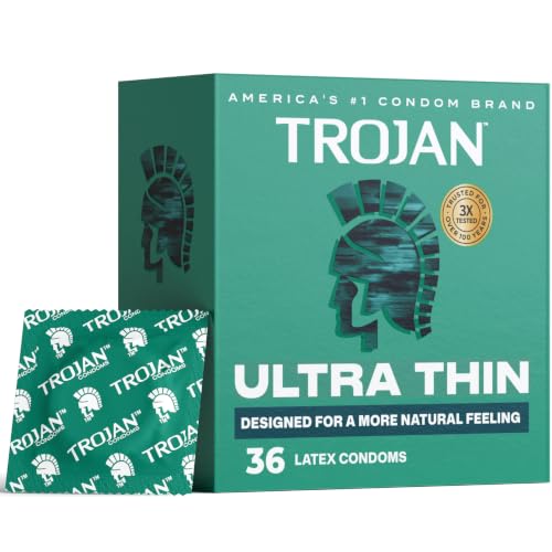 Trojan Ultra Thin Latex Condoms for Men, 36 Count - Pack of 1