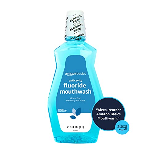 Amazon Basics Fluoride Mouthwash Alcohol Free Mint Flavor 1 Liter