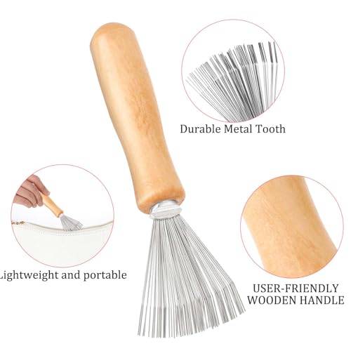 Hair Brush Cleaner Tool Set - 3 Piece Comb Rake and Cleaning Brushes