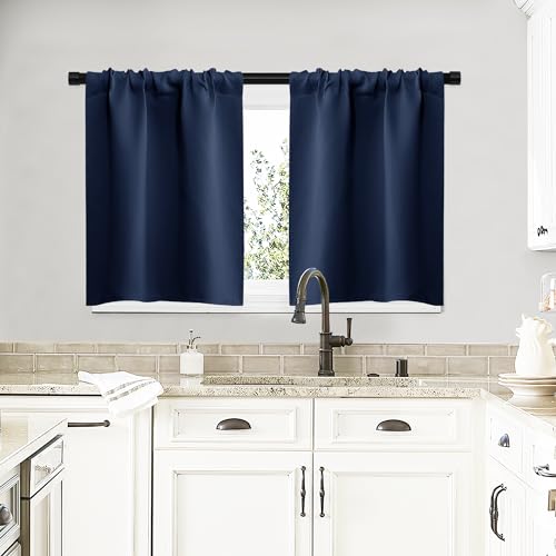 NICETOWN Blackout Curtains for RV Windows, 29" x 20", Navy - Set of 2