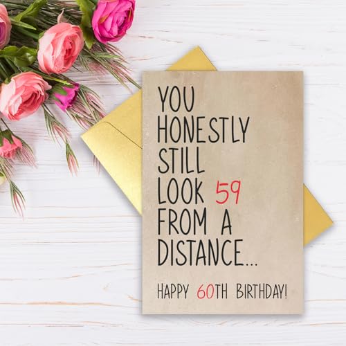Qamza Funny 60th Birthday Card - Variation #5 for Dad, Mom, Him, Her, Grandpa, Grandma