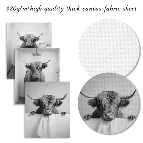 Funny Highland Cow Canvas Print - 8x10 Unframed Wall Art