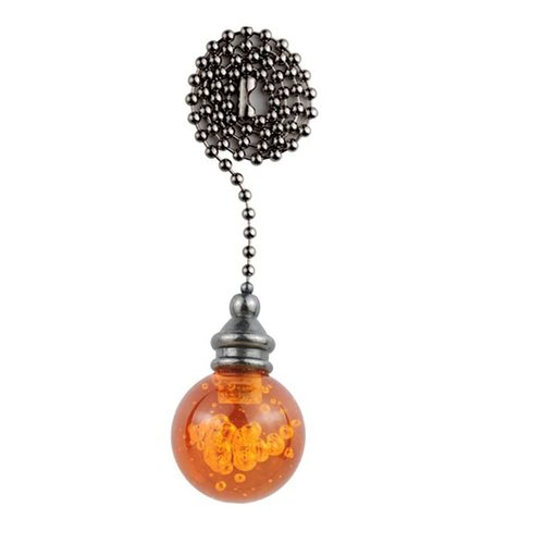U/D Ceiling Fan Pull Chain，2PCS Pull Chain Crystal Glass Cracked Ball Pull Chain for Ceiling Fan Light Decoration 30.5cm Extension Chain (Dark Brown, 2)