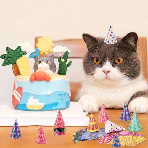 40 Mini Birthday Hats for Stuffed Animals & Pets - Party Decorations