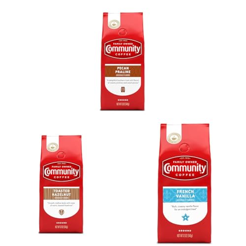 Community Coffee Flavored Ground Coffee Variety Pack, 3-Pack (12 oz Each)