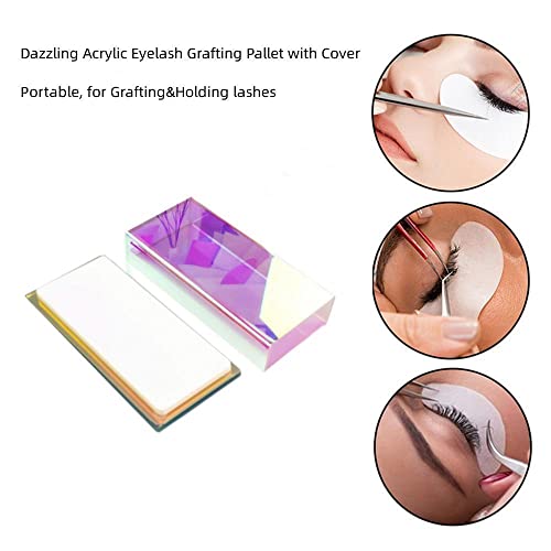 LIXIMMAZN Eyelash Grafting Pallet with Dust-proof Cover - Acrylic Lash Tile Holder