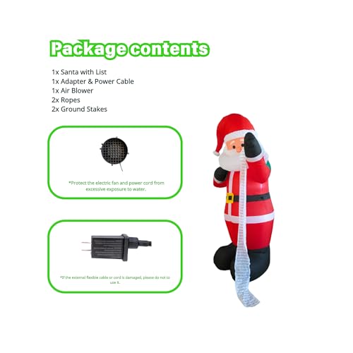 6ft Inflatable Santa with List Christmas Yard Decor Outdoor & Indoor