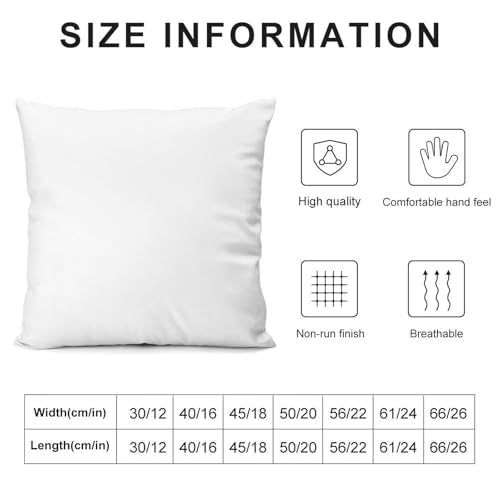 Customizable Text & Image Pillow Case - 18x18in Solid White