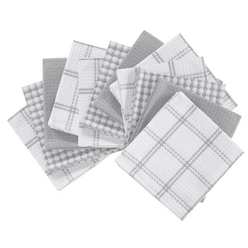 T-Fal Premium Cotton Waffle Dish Cloths - Highly Absorbent, 12-Pack