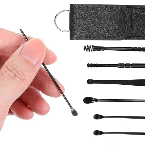 12-Piece Earwax Removal Kit with PU Leather Case & Carbon Steel Curettes