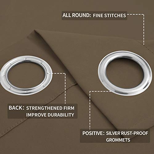 Easy-Going Thermal Blackout Curtains - 52x84 Inch Natural Grommet Panels (2)
