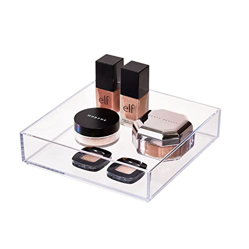 iDesign Clarity 8x8 Clear Countertop Vanity Tray - Organizer for Bathroom & Bedroom