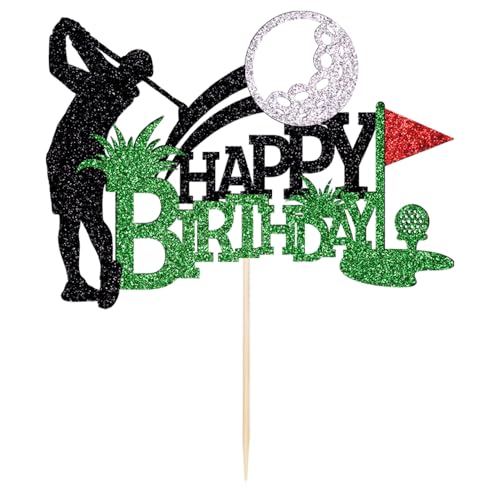 Kaoenla Golf Happy Birthday Cake Topper - Golf Theme Celebration Decor