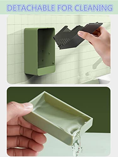 HANCELANT Wall-Mounted Soap Dish - 2 Pack Bar Holder with Drain