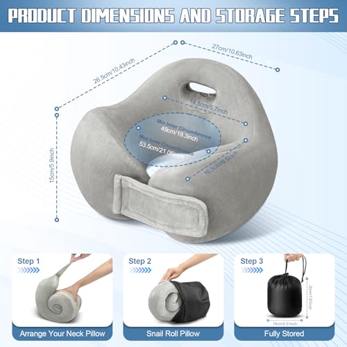 Memory Foam Travel Neck Pillow with 360° Support – Yincook