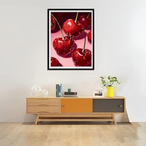 Cherry Diamond Art Kit - 5D Full Drill Painting for Home Decor