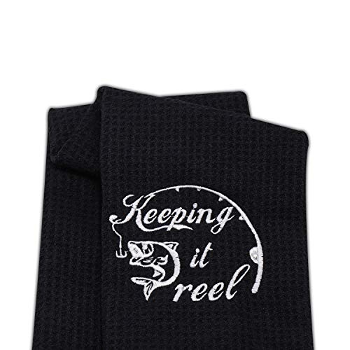 Embroidered Fishing Towel with Clip - Keep it Real Gift for Fishing Lovers