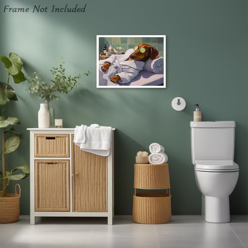 Funny Dog Wall Art - Relaxing Dachshund Canvas Print 12x16