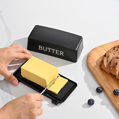 Large Capacity Butter Dish with Lid & Knife - Dishwasher Safe